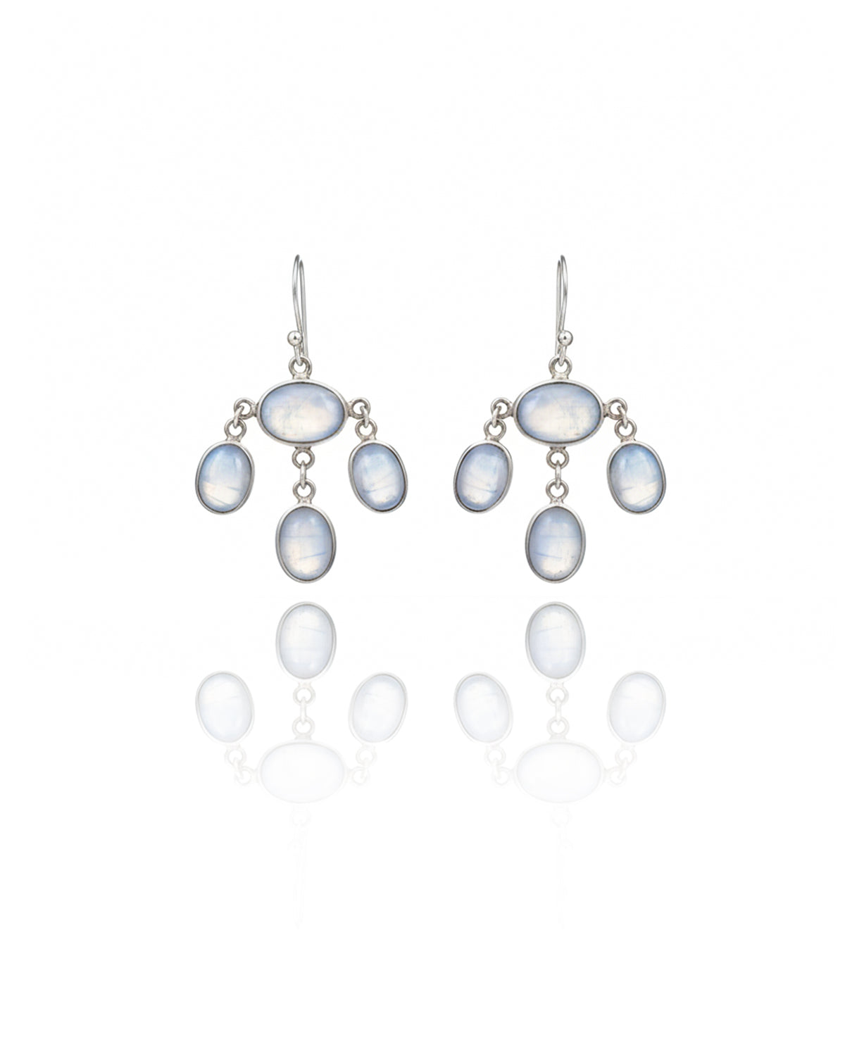 Handcrafted Sri Lankan Moonstone Chandelier Earrings – 925 Sterling Silver